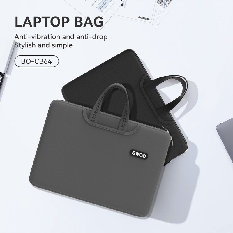 Geanta laptop BWOO cu maner 15 inch, Albastru deschis
