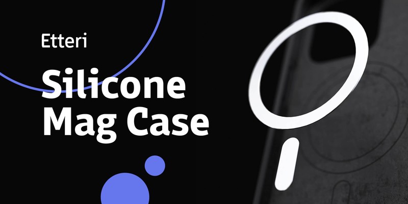 Husa Etteri Silicone Mag pentru iPhone 16 Pro, Carcasa magnetica, Negru