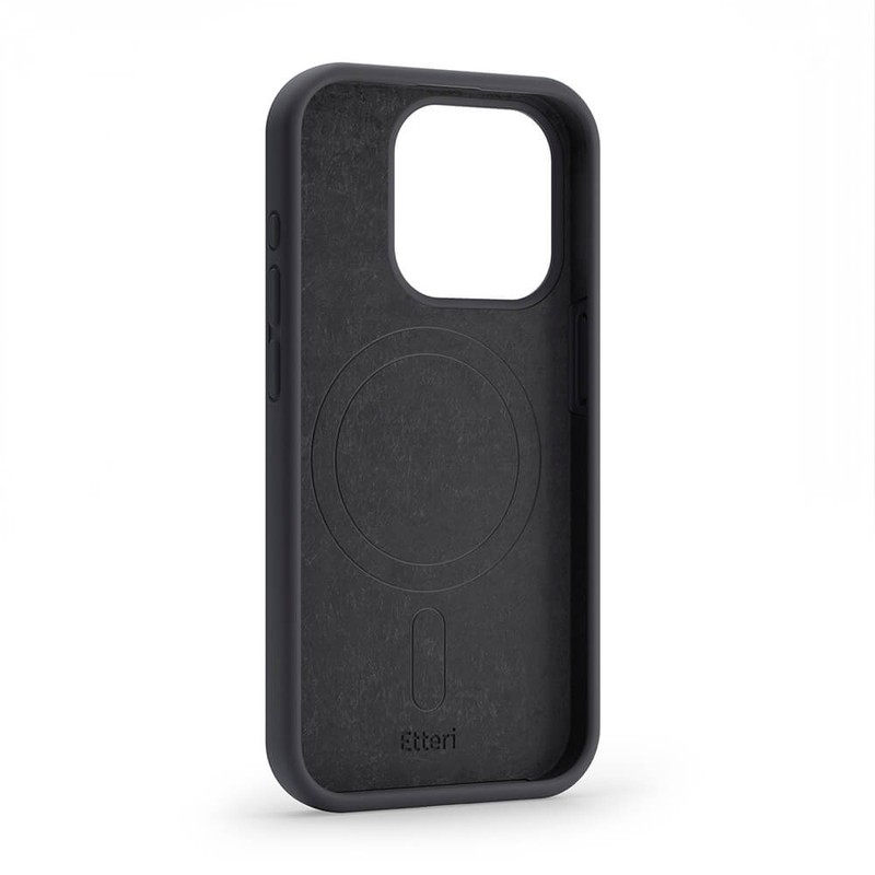Husa Etteri Silicone Mag pentru iPhone 16 Pro, Carcasa magnetica, Negru