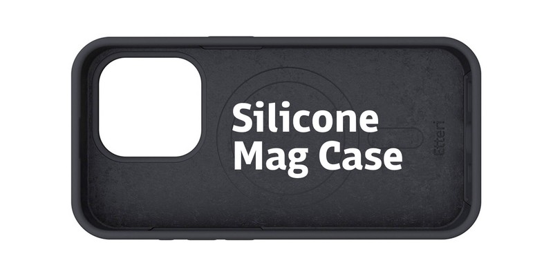 Husa Etteri Silicone Mag pentru iPhone 16 Pro, Carcasa magnetica, Negru