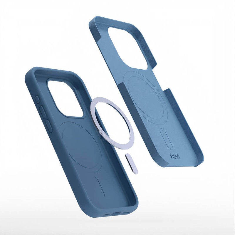 Husa Etteri Silicone Mag pentru iPhone 13, Carcasa magnetica, Albastru