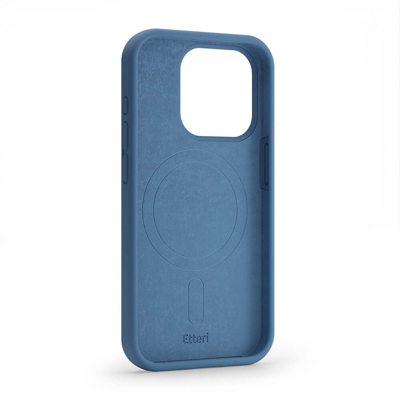 Husa Etteri Silicone Mag pentru iPhone 13, Carcasa magnetica, Albastru
