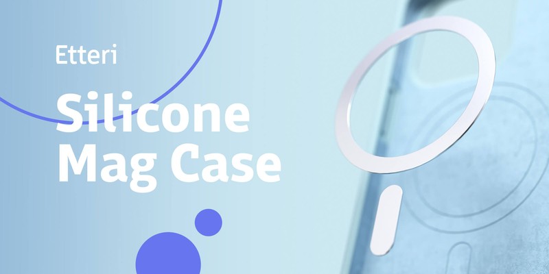 Husa Etteri Silicone Mag pentru iPhone 15, Carcasa magnetica, Albastru