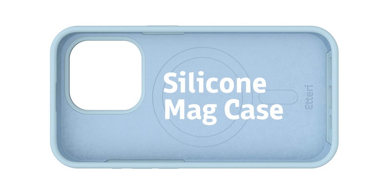 Husa Etteri Silicone Mag pentru iPhone 15, Carcasa magnetica, Albastru