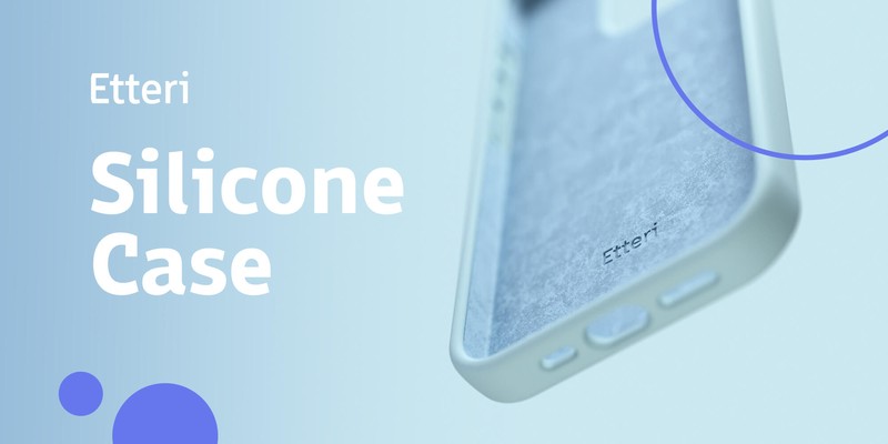 Husa Etteri Silicone Mag pentru iPhone 17, Carcasa magnetica, Albastru