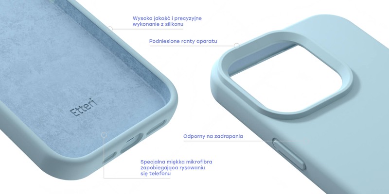 Husa Etteri Silicone Mag pentru iPhone 17, Carcasa magnetica, Albastru