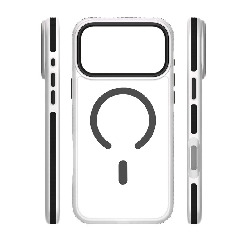 Husa Etteri Icy Mag pentru iPhone 17 Pro Max, Carcasa magnetica, protectie telefonica, marginile antiderapante, buton metalic, TPU (poliuretan termoplastic), PC, Negru