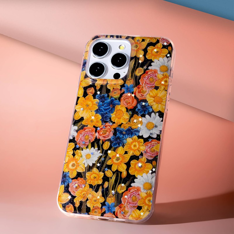 Husa Glow Glam pentru Samsung Galaxy A07 4G, Carcasa, Portocaliu