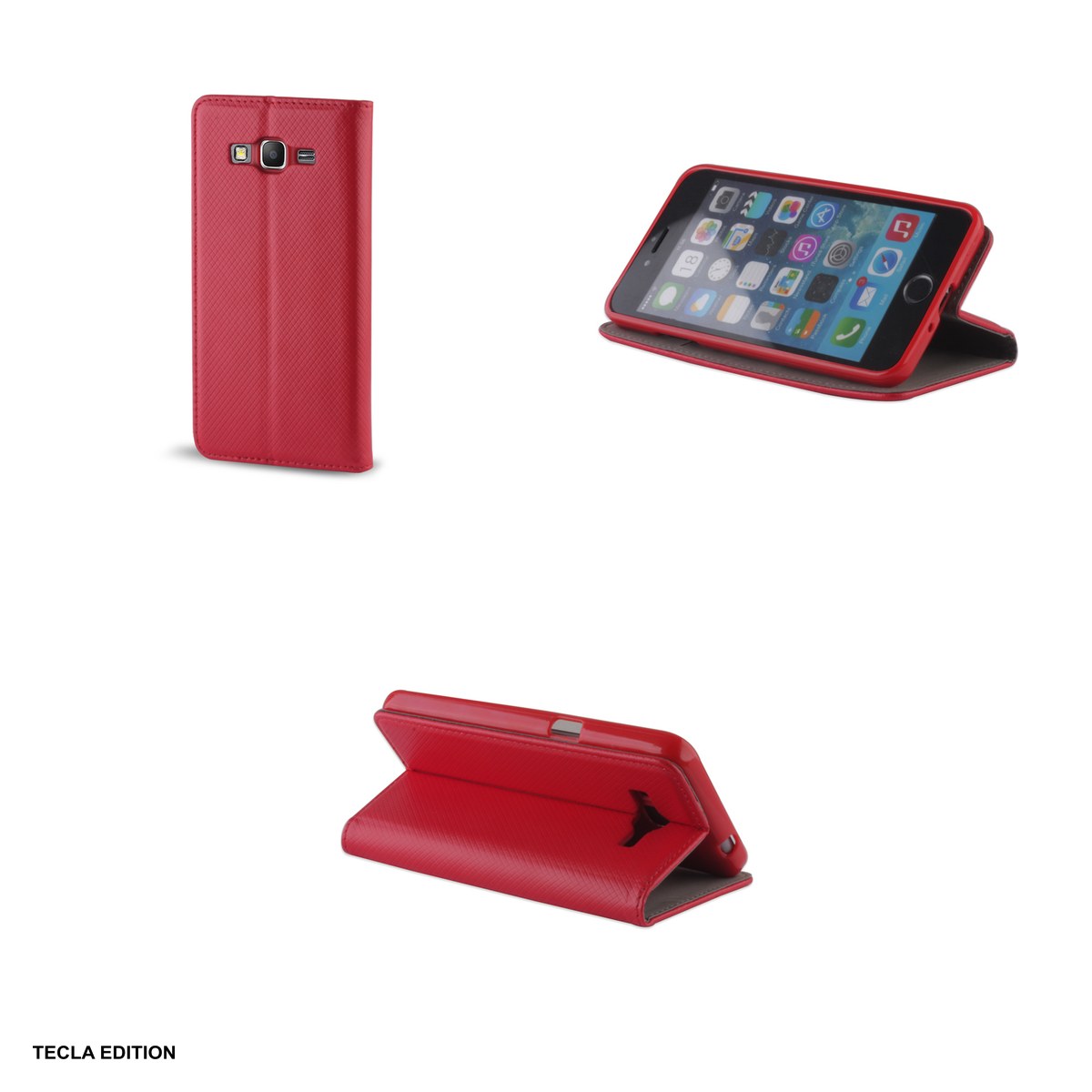 Husa Smart Magnet pentru OPPO A6 Pro 5G, tip carte cu inchidere magnetica, Rosu [3]