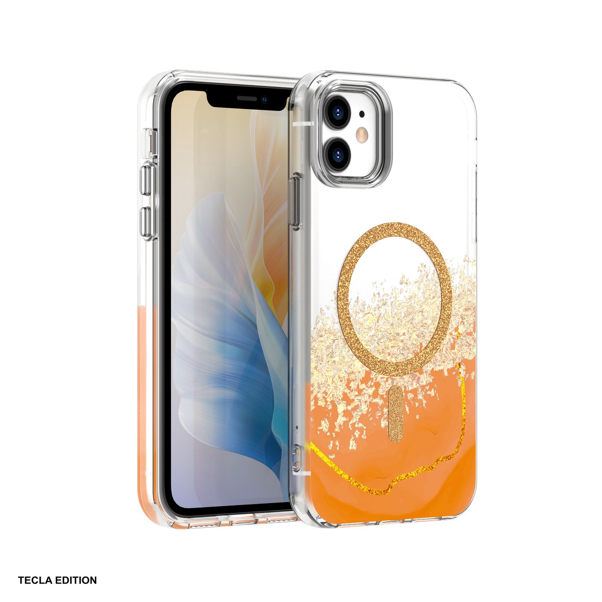 Huse si protectii smartphone - Husa Epoxy Mag pentru Apple iPhone 11, Carcasa magnetica, Portocaliu