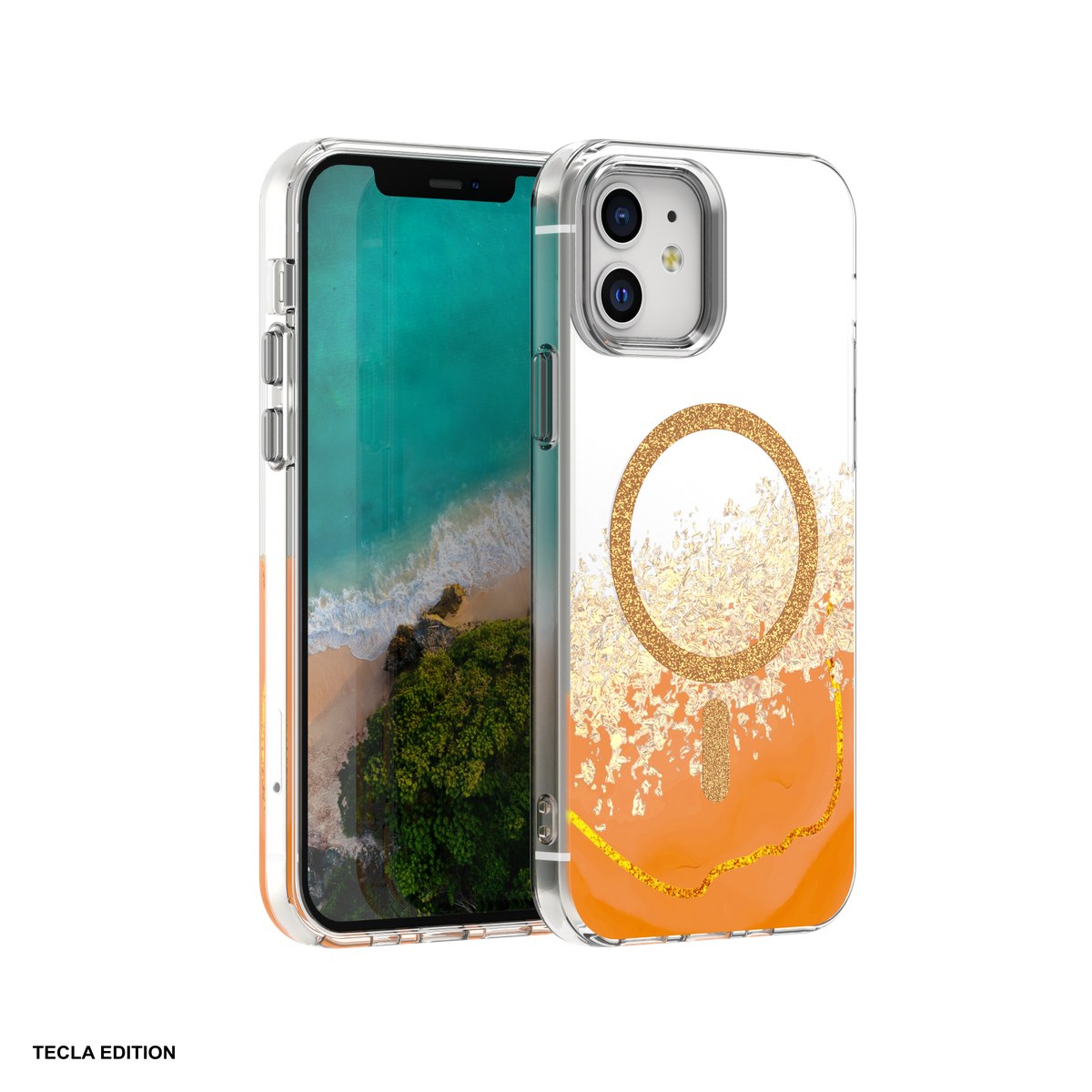 Huse si protectii smartphone - Husa Epoxy Mag pentru Apple iPhone 12 Pro, iPhone 12, Carcasa magnetica, Portocaliu