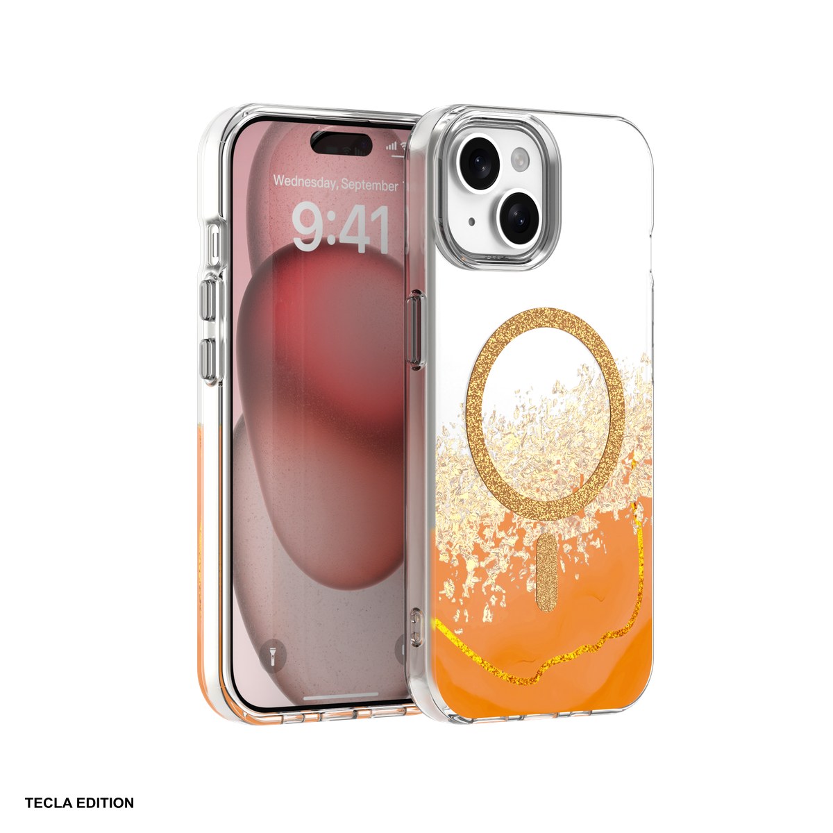 Huse si protectii smartphone - Husa Epoxy Mag pentru Apple iPhone 15, Carcasa magnetica, Portocaliu