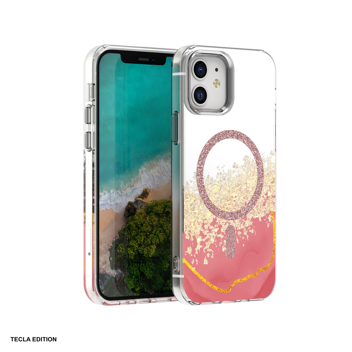 Huse si protectii smartphone - Husa Epoxy Mag pentru Apple iPhone 12 Pro, iPhone 12, Carcasa magnetica, Roz