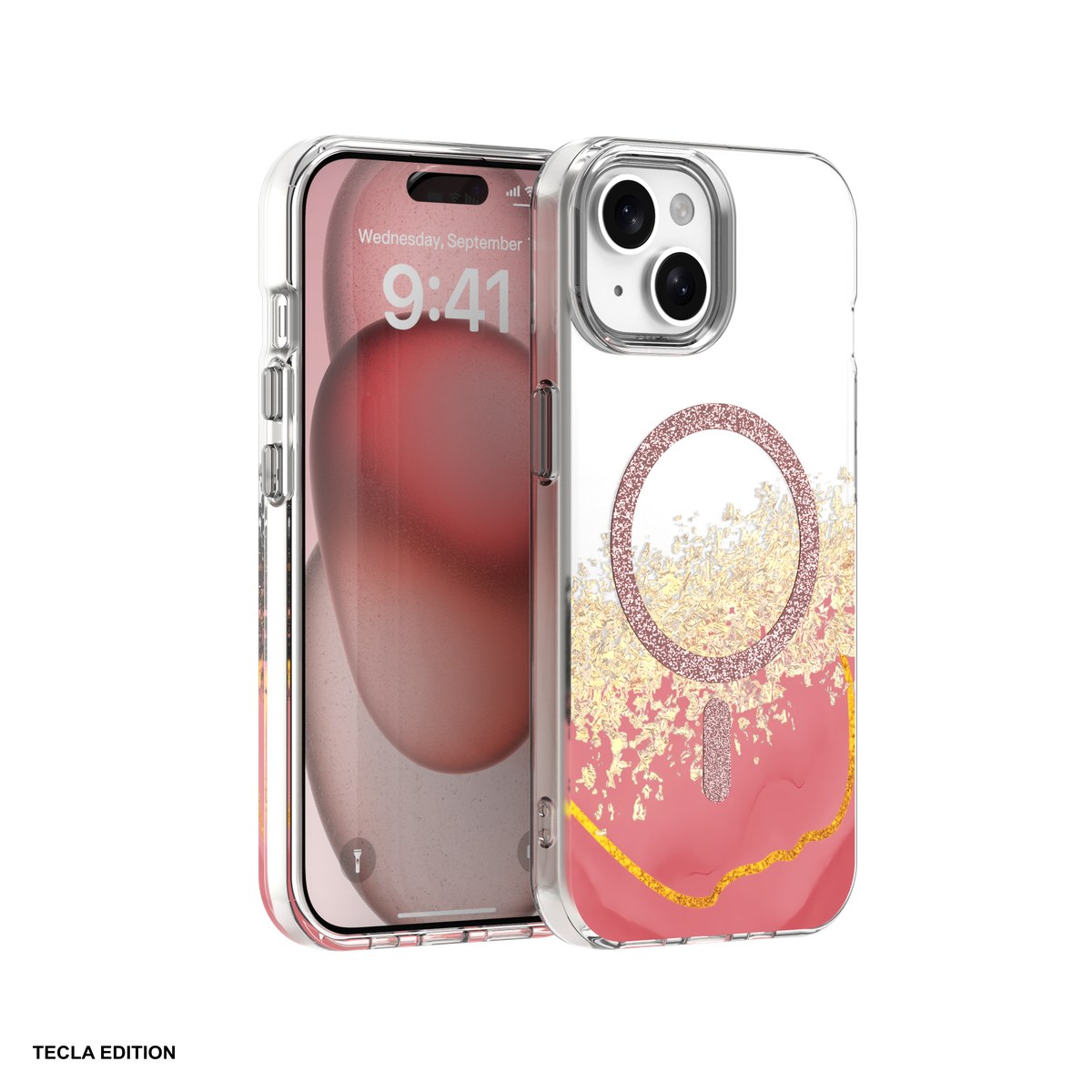 Huse si protectii smartphone - Husa Epoxy Mag pentru Apple iPhone 15, Carcasa magnetica, Roz