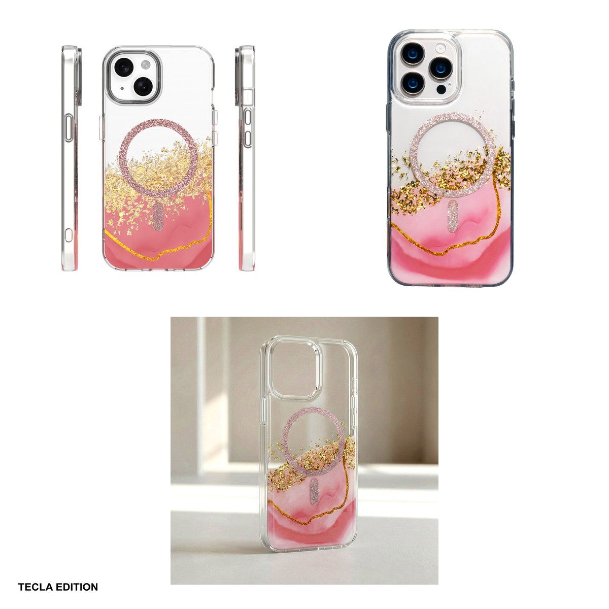 Husa Epoxy Mag pentru Apple iPhone 15, Carcasa magnetica, Roz [3]