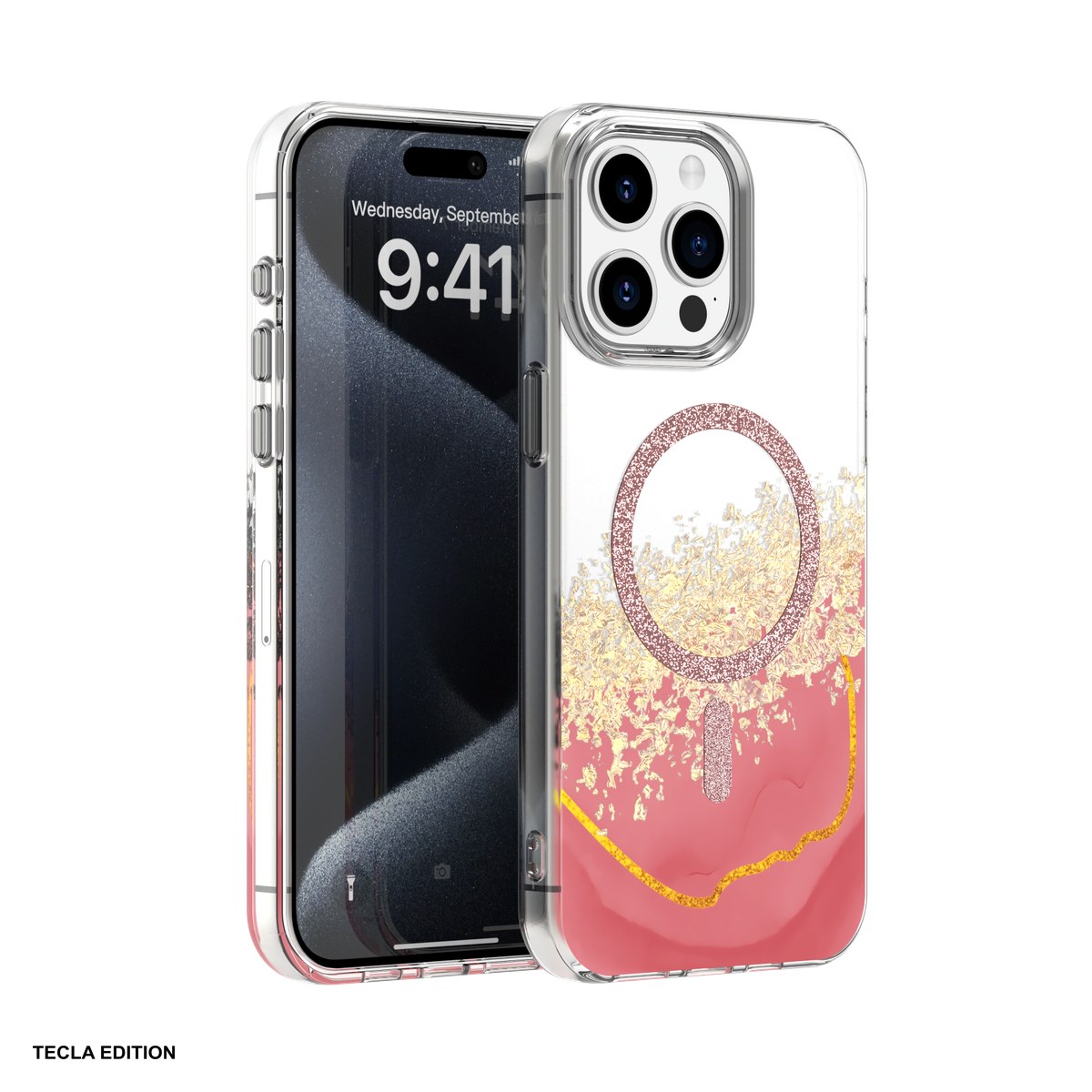 Huse si protectii smartphone - Husa Epoxy Mag pentru Apple iPhone 15 Pro, Carcasa magnetica, Roz