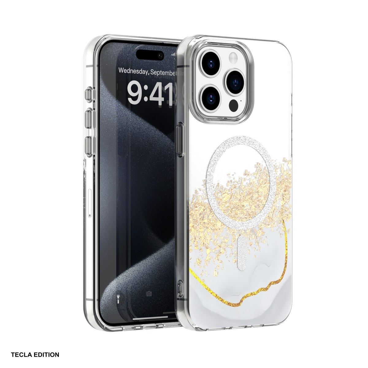 Huse si protectii smartphone - Husa Epoxy Mag pentru Apple iPhone 14 Pro, Carcasa magnetica, Alb