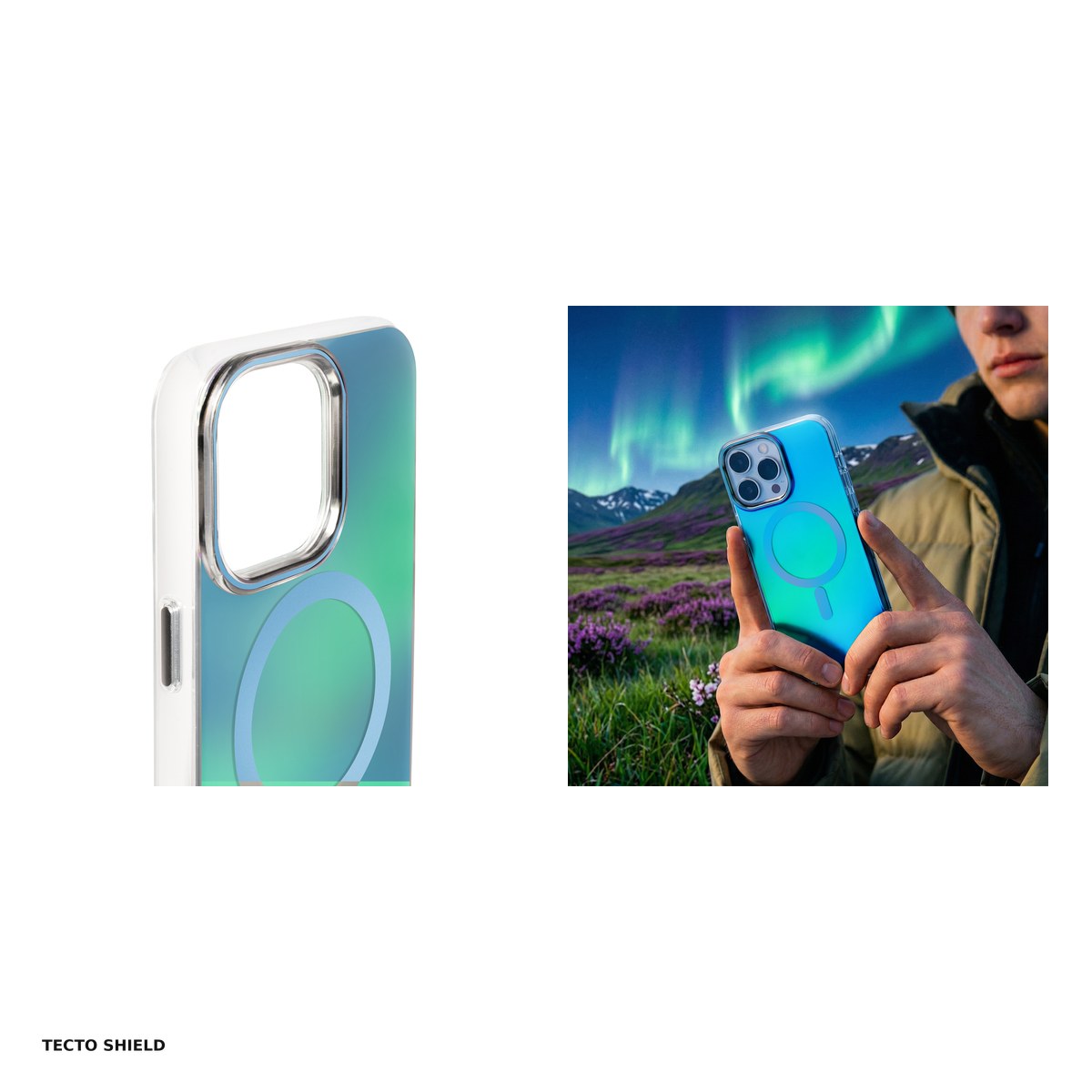 Husa Tecto Shield Aurora pentru Apple iPhone 15 Pro Max, Carcasa magnetica, Albastru [4]