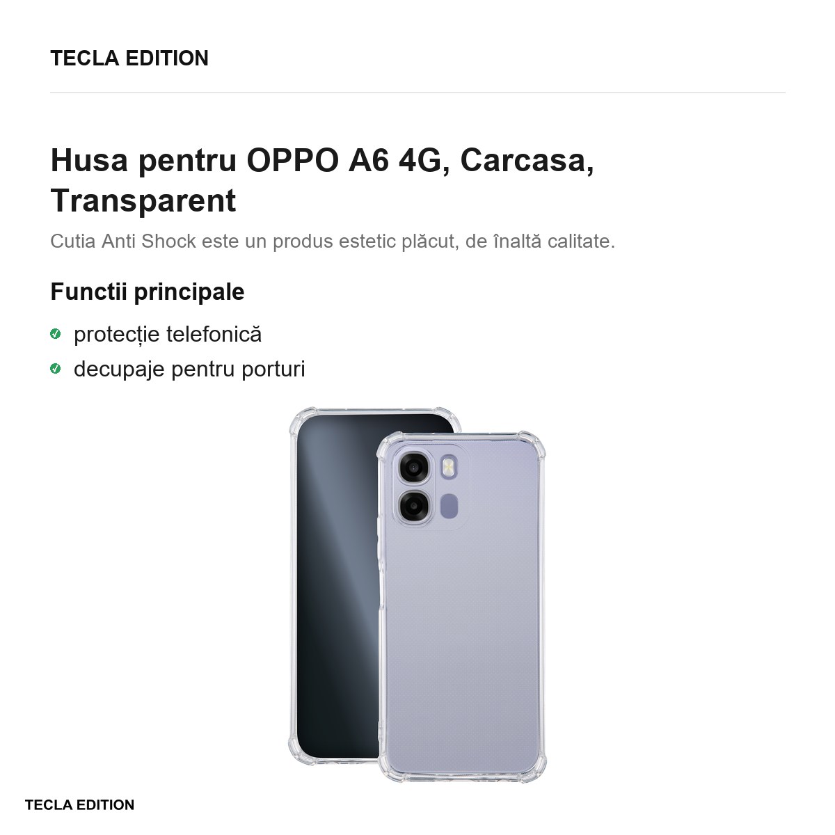 Husa Anti Shock 1,5 mm pentru OPPO A6 4G, Carcasa, Transparent [1]