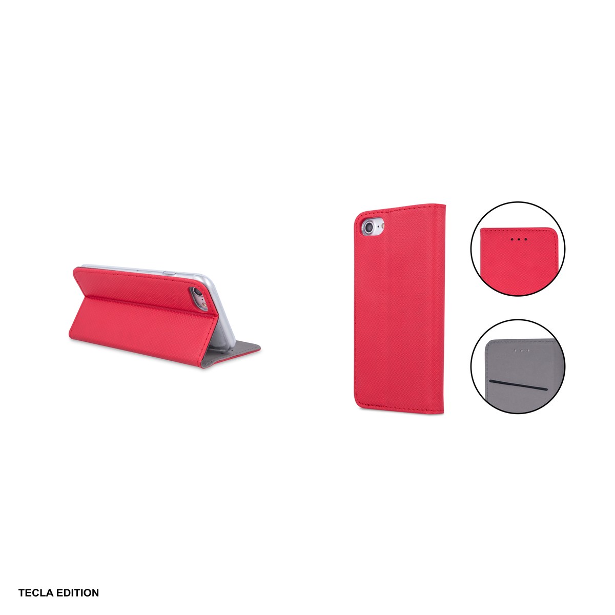 Husa Smart Magnet pentru Honor Magic 8 Pro, tip carte, Rosu [4]