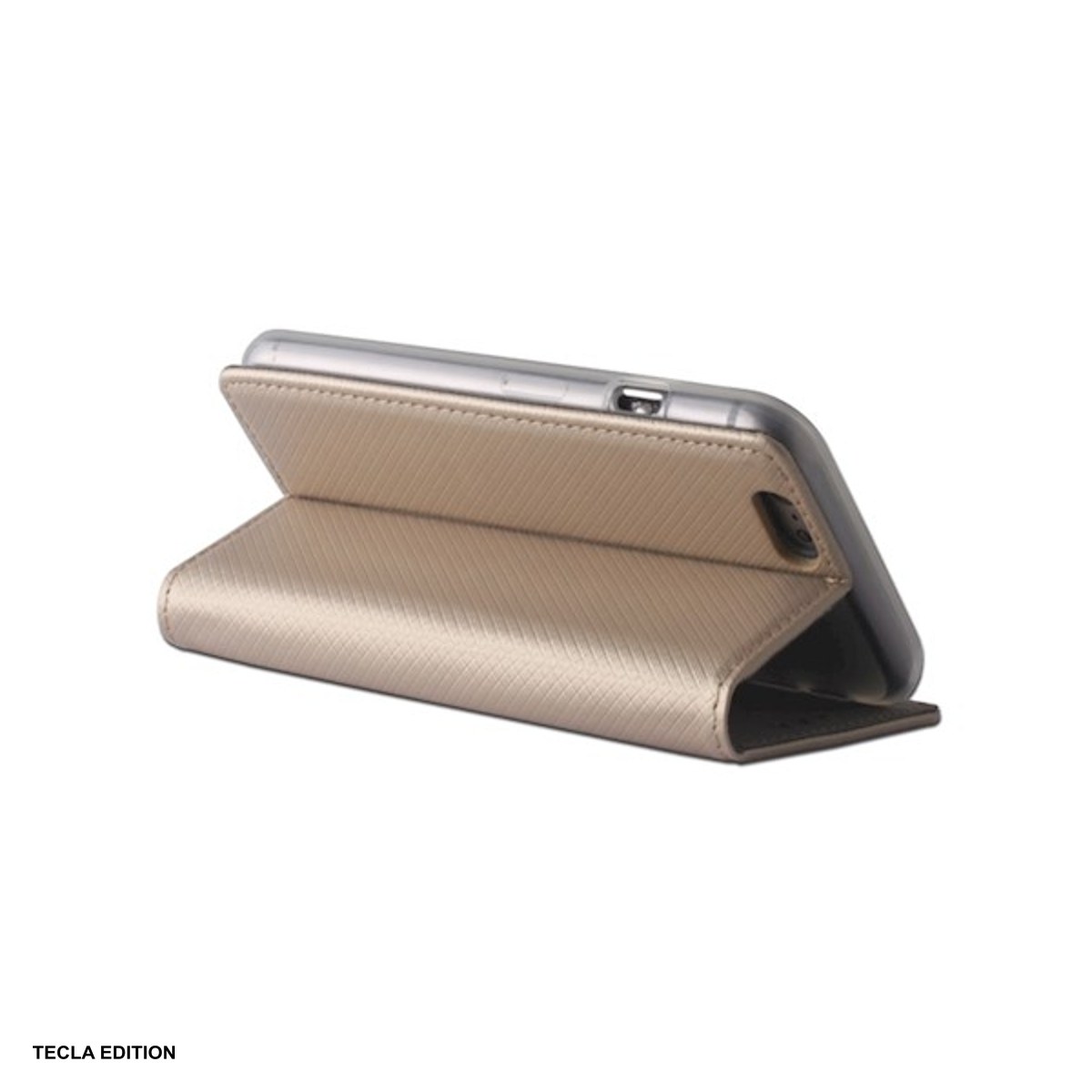Husa Smart Magnet pentru OPPO A6 4G, tip carte, Auriu [4]