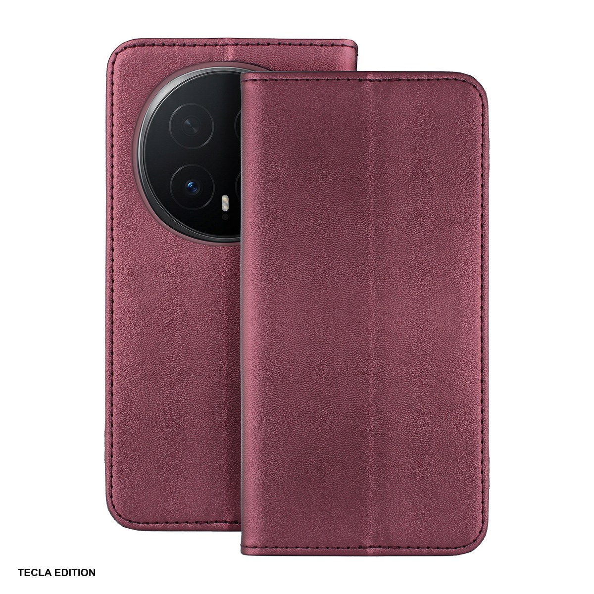 Huse si protectii pentru Honor Magic 8 Pro - Husa Smart Magnetic pentru Honor Magic 8 Pro, tip carte cu inchidere magnetica, Visiniu