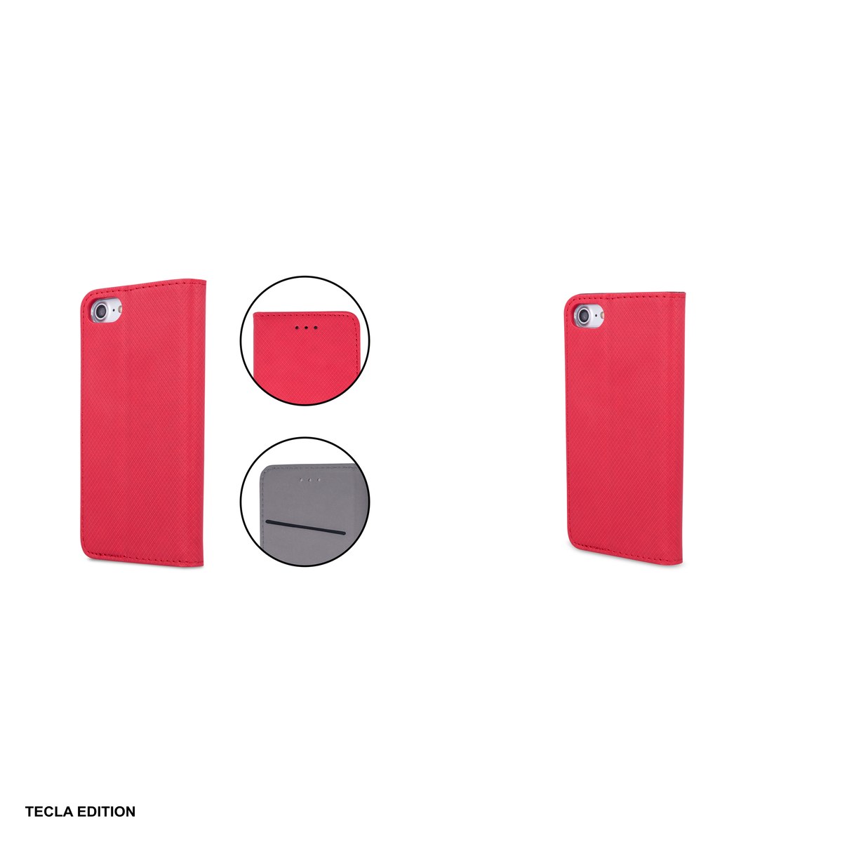 Husa Smart Magnet pentru Honor 600 Lite, tip carte cu inchidere magnetica, Rosu [4]