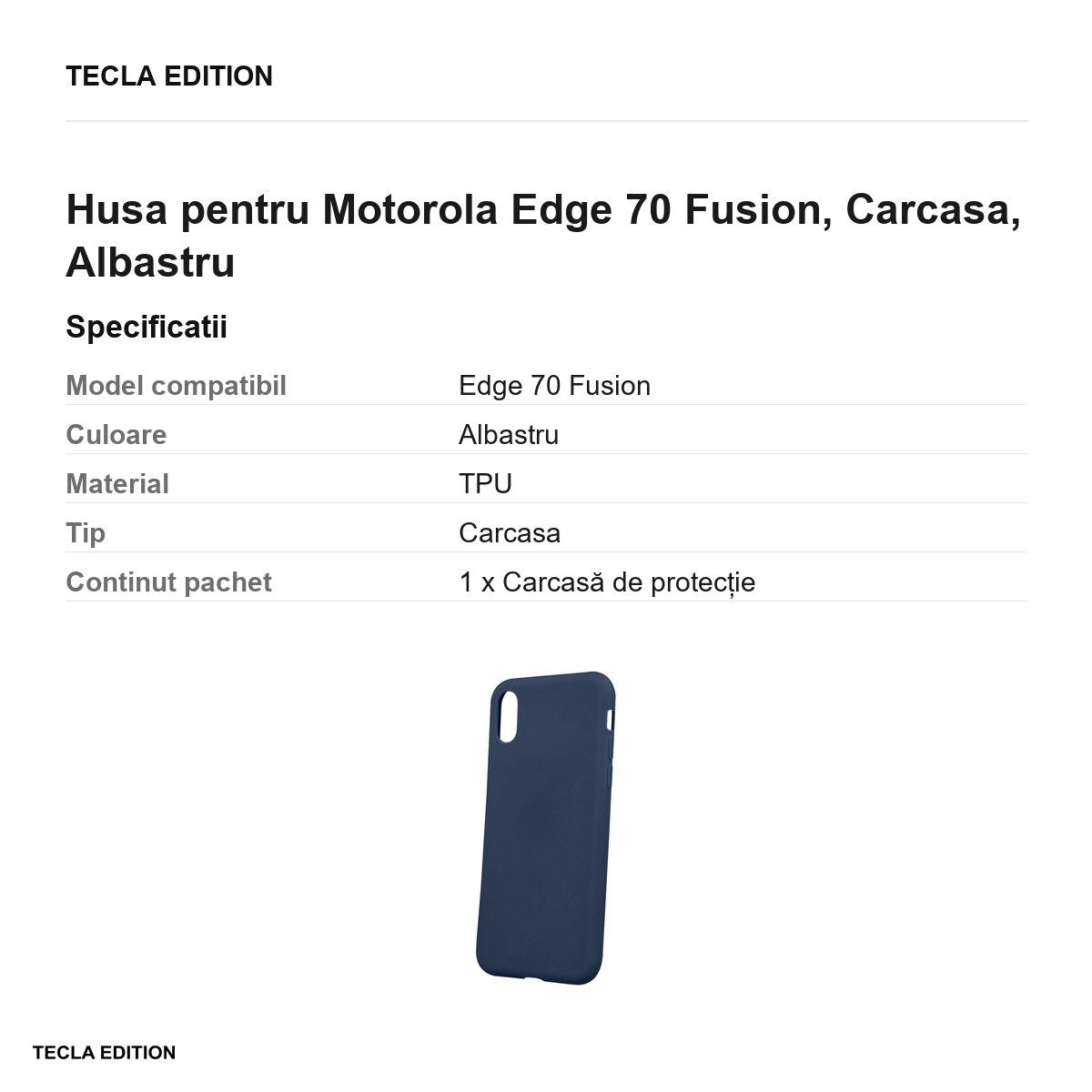 Husa Matt TPU Fusion pentru Motorola Edge 70 Fusion, Carcasa, Albastru [2]