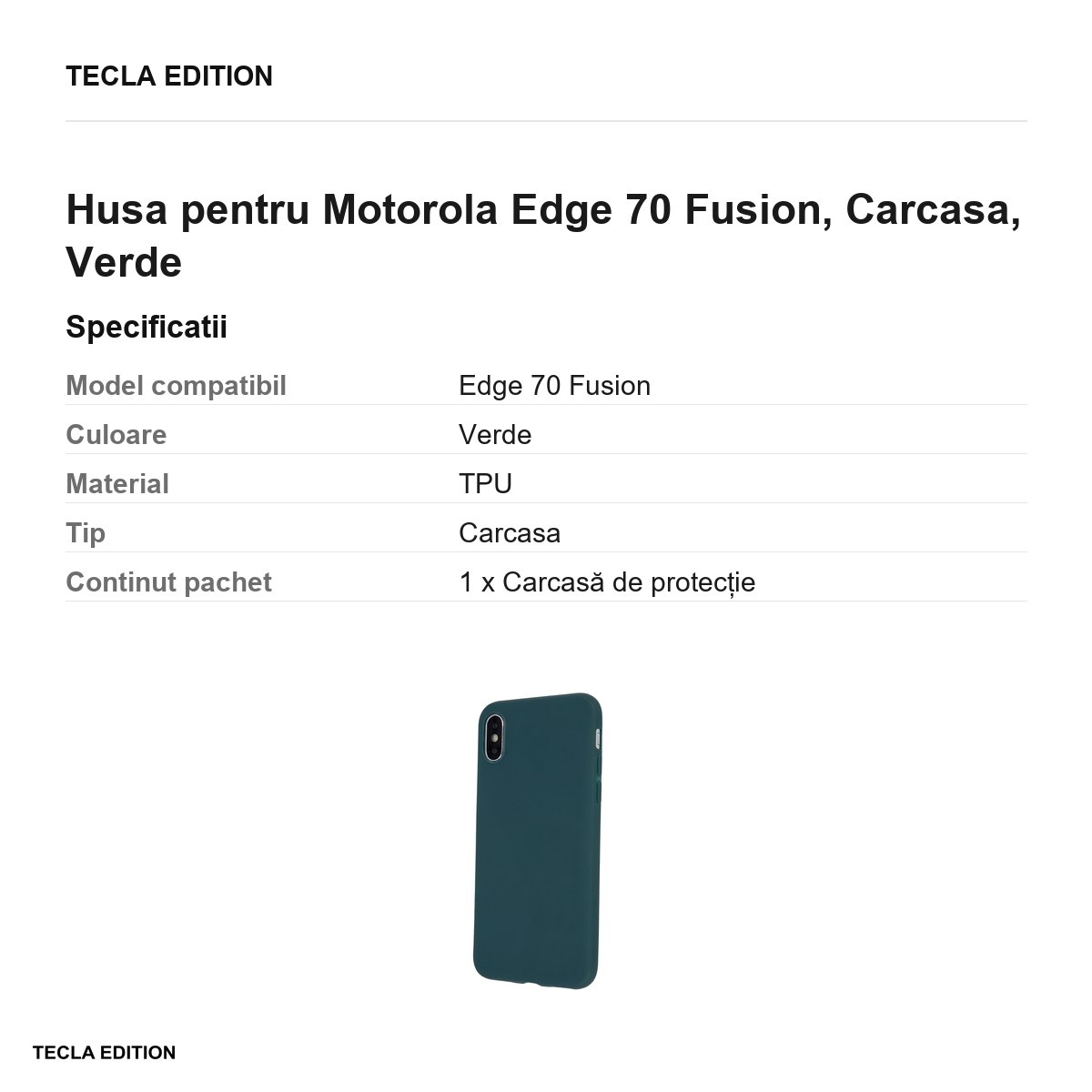 Husa Matt TPU Fusion forest pentru Motorola Edge 70 Fusion, Carcasa, Verde [2]