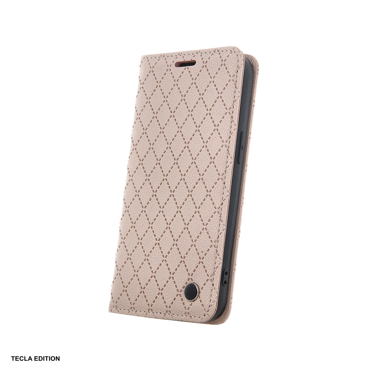 Huse si protectii pentru Honor 600 Lite - Husa Smart Caro pentru Honor 600 Lite, tip carte cu inchidere magnetica, Bej