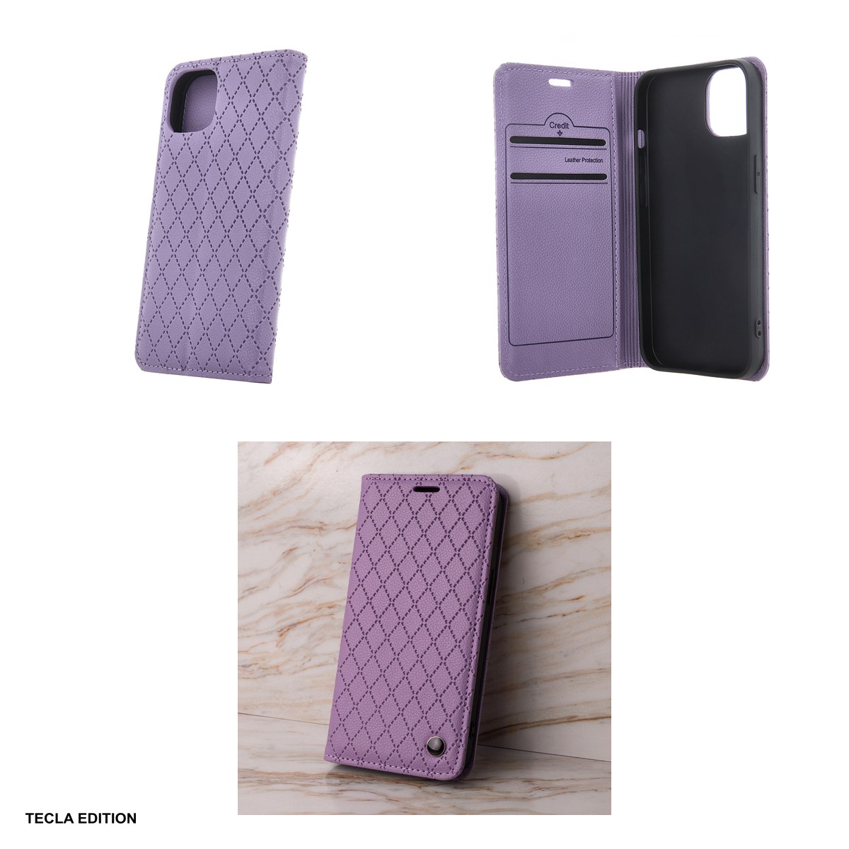 Husa Smart Caro pentru Honor 600 Lite, tip carte cu inchidere magnetica, Mov [3]