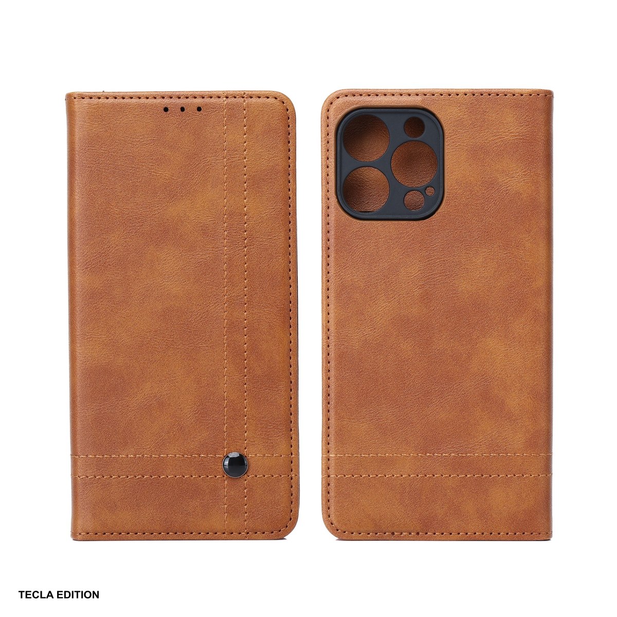 Huse si protectii pentru Honor 600 - Husa Smart Seam pentru Honor 600 Pro, 600, tip carte cu inchidere magnetica, Maro