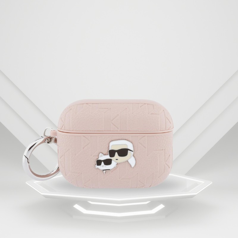 Husa casti Karl Lagerfeld Monogram Karl Head pentru AirPods Pro 3, Roz