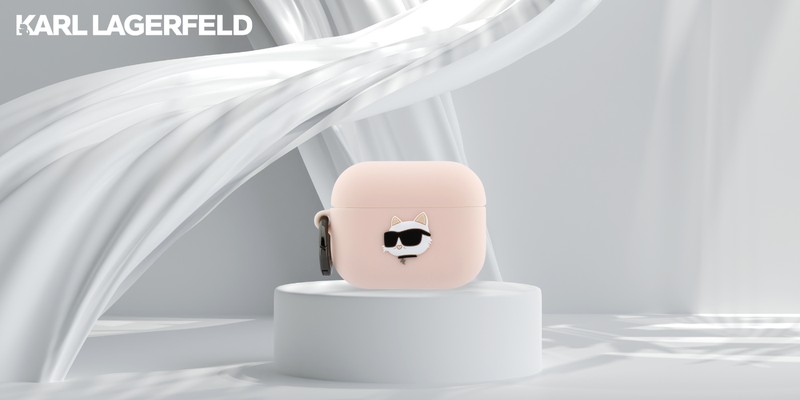 Husa casti Karl Lagerfeld Chaupette Head 3D pentru AirPods Pro 3, Roz