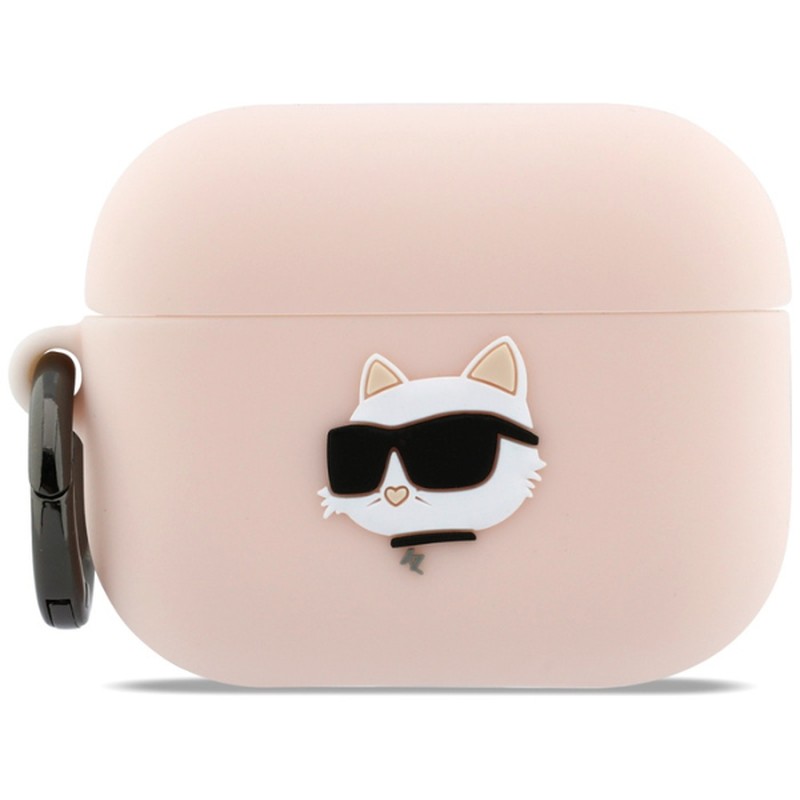 Husa casti Karl Lagerfeld Chaupette Head 3D pentru AirPods Pro 3, Roz