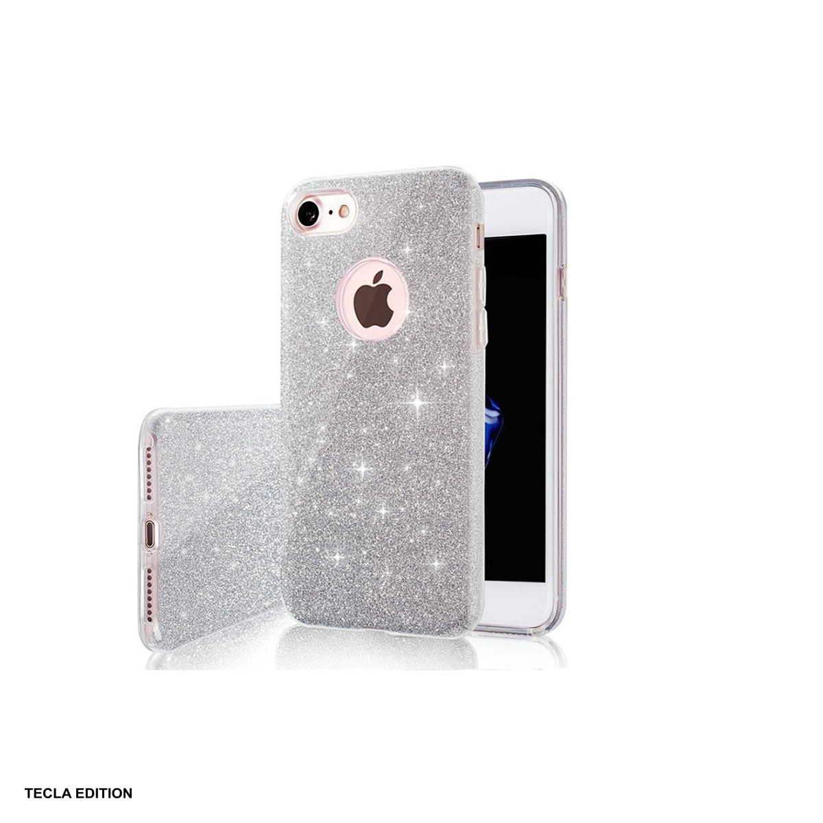 Huse si protectii smartphone - Husa Glitter 3in1 pentru Apple iPhone SE 2020, iPhone SE 2022, iPhone 7, iPhone 8, Carcasa, Argintiu