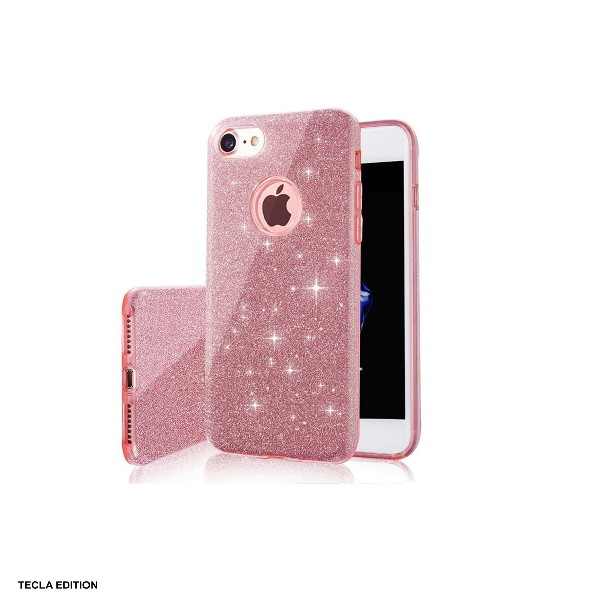 Huse si protectii smartphone - Husa Glitter 3in1 pentru Apple iPhone 7, iPhone 8, iPhone SE 2020, iPhone SE 2022, Carcasa, Roz