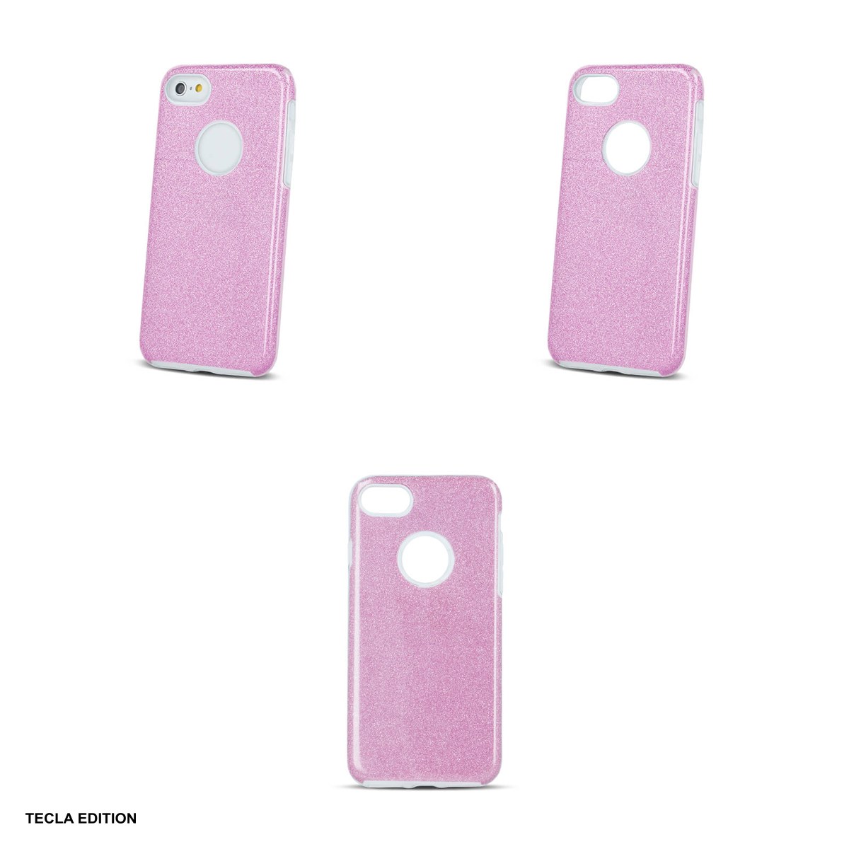 Husa Glitter 3in1 pentru Apple iPhone 7, iPhone 8, iPhone SE 2020, iPhone SE 2022, Carcasa, Roz [3]