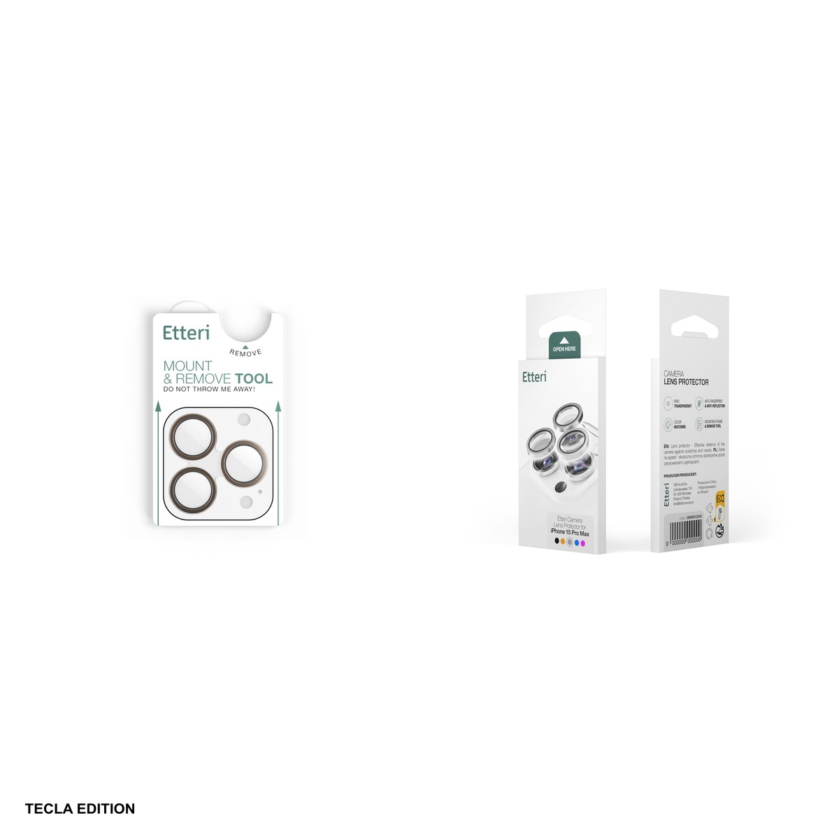 Huse si protectii pentru Apple iPhone 16 Pro Max - Folie protectie camera Etteri, cu rama desert, pentru Apple iPhone 16 Pro Max / iPhone 16 Pro