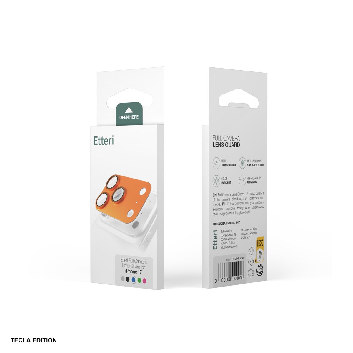 Folie protectie camera integrala Etteri, cu rama albastra, pentru Apple iPhone 17 [4]