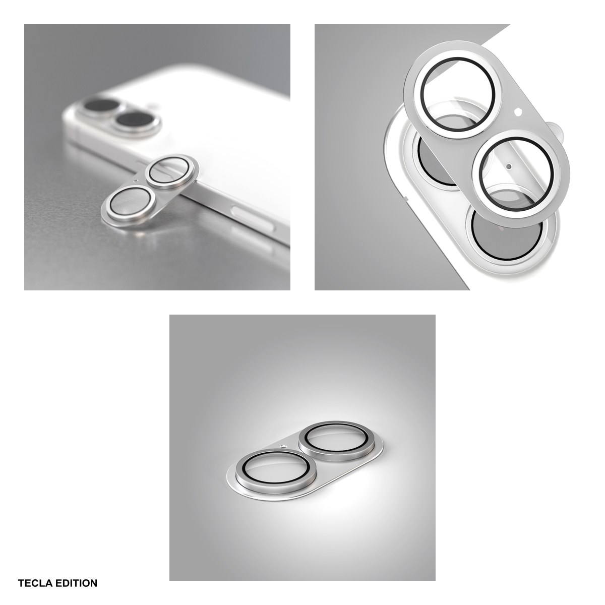 Folie protectie camera integrala Etteri, cu rama argintie, pentru Apple iPhone 17 [3]