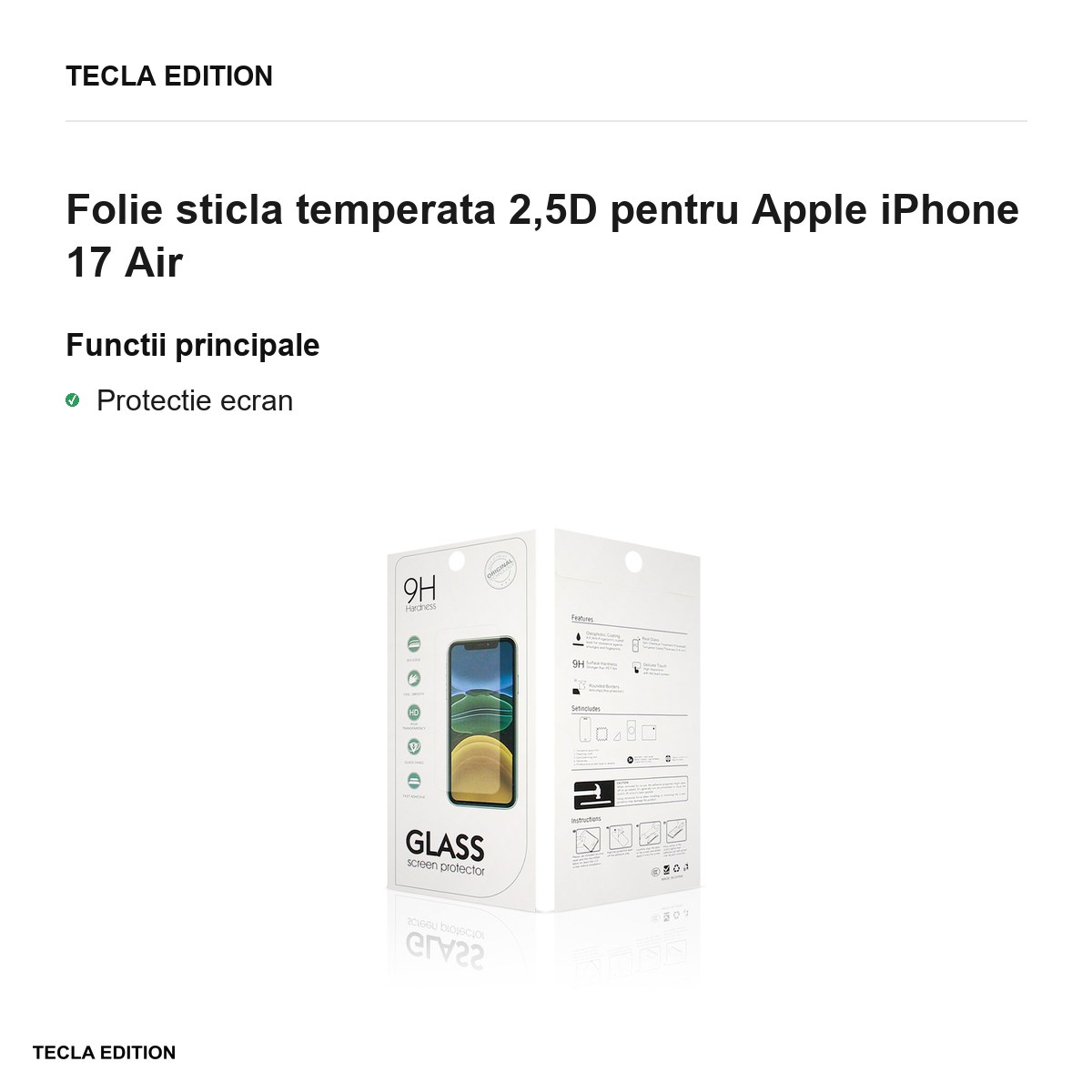 Folie sticla temperata 2,5D pentru Apple iPhone 17 Air [1]