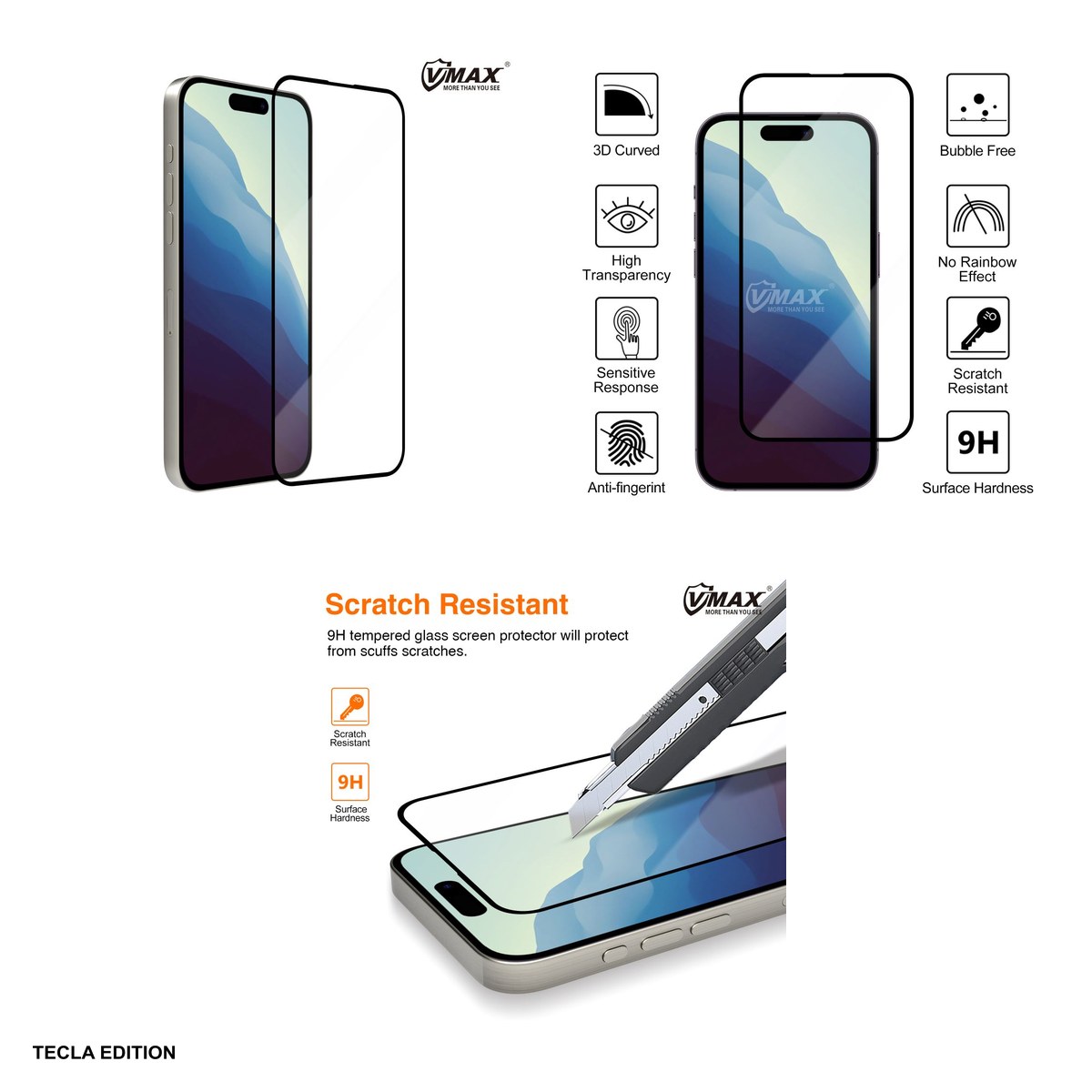Folie sticla temperata 9D VMax pentru Apple iPhone XS / iPhone X / iPhone 11 Pro [3]