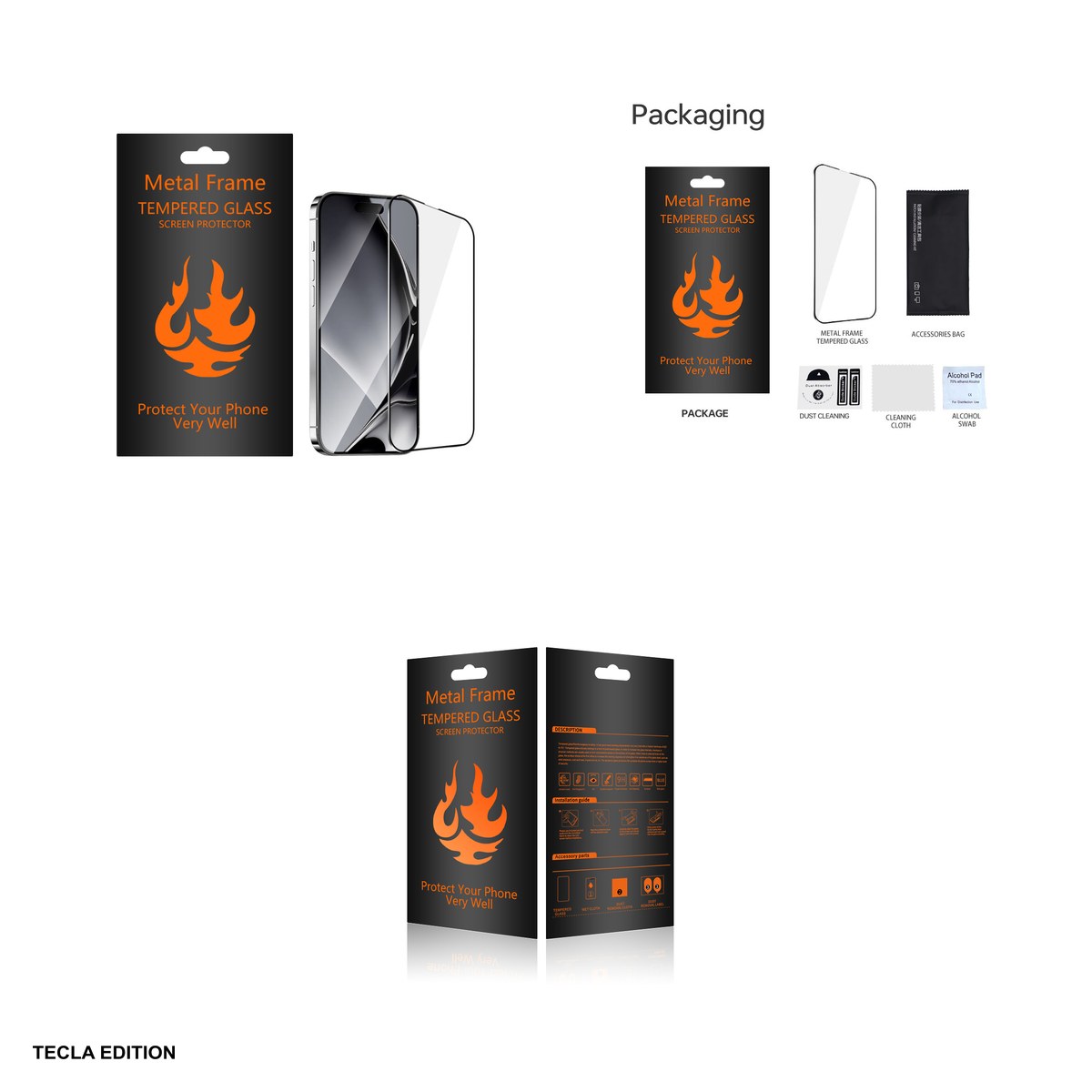 Folie sticla temperata, cu rama metalica neagra, pentru Apple iPhone XS / iPhone 11 Pro Max / iPhone XS Max [3]