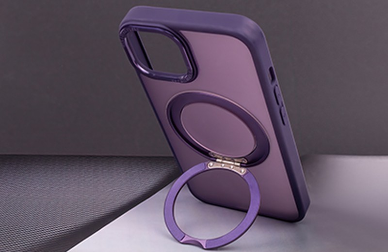 Husa Mag Ring Rotating pentru iPhone 12, Carcasa magnetica, Albastru