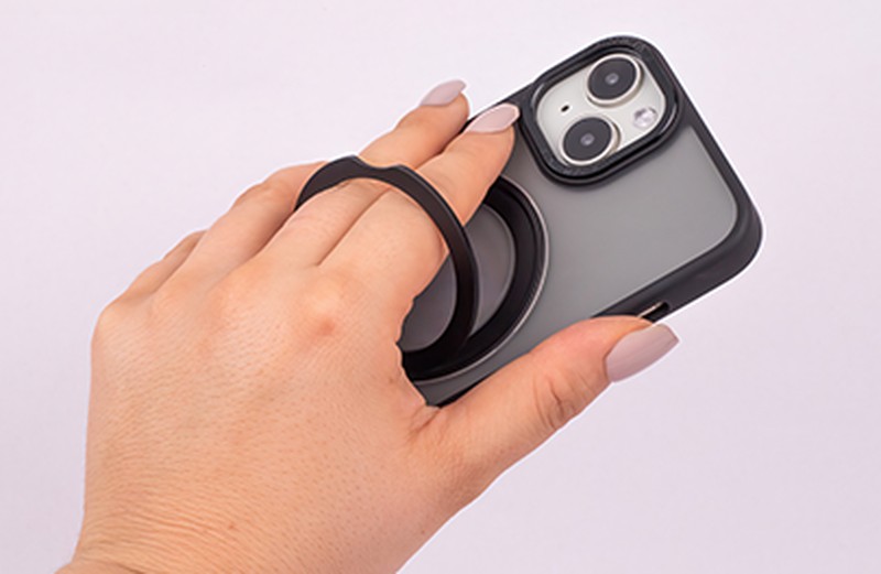 Husa Mag Ring Rotating pentru iPhone 12, Carcasa magnetica, Albastru