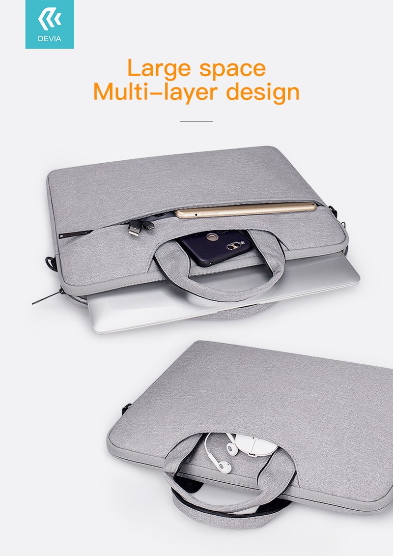 Geanta laptop Devia Justyle 13.3 inch, Gri