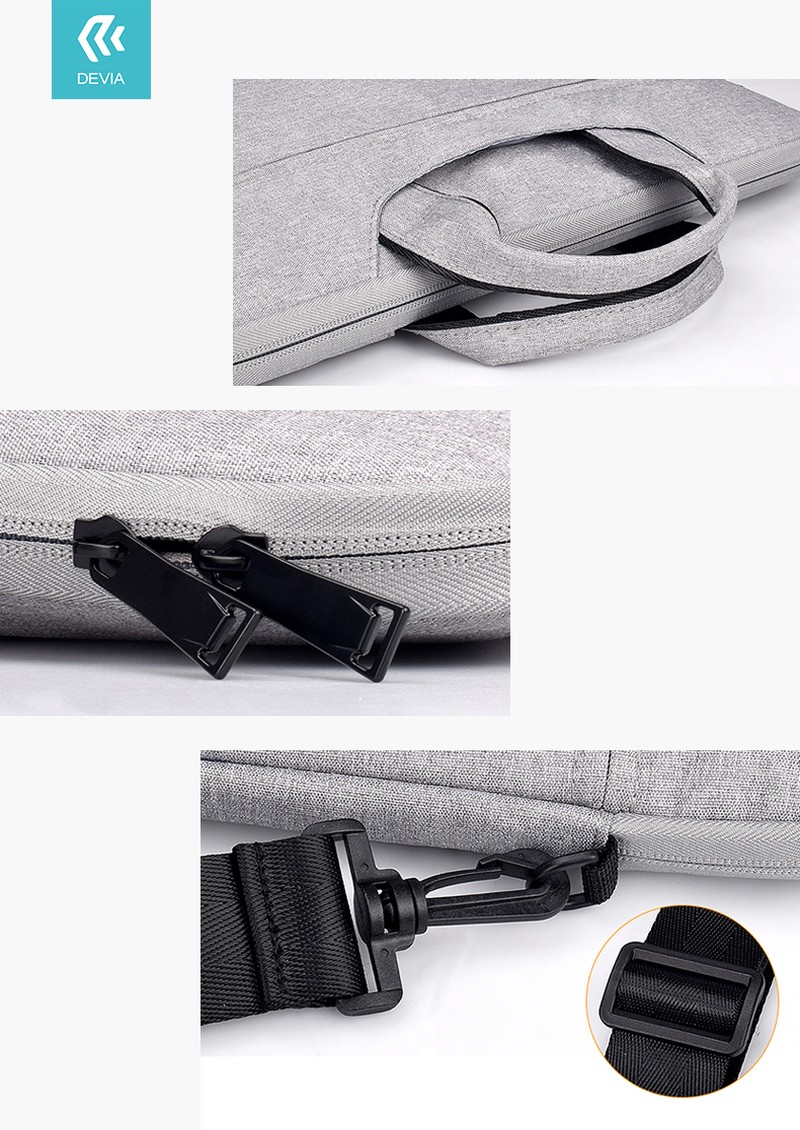 Geanta laptop Devia Justyle 15.4 inch, Gri