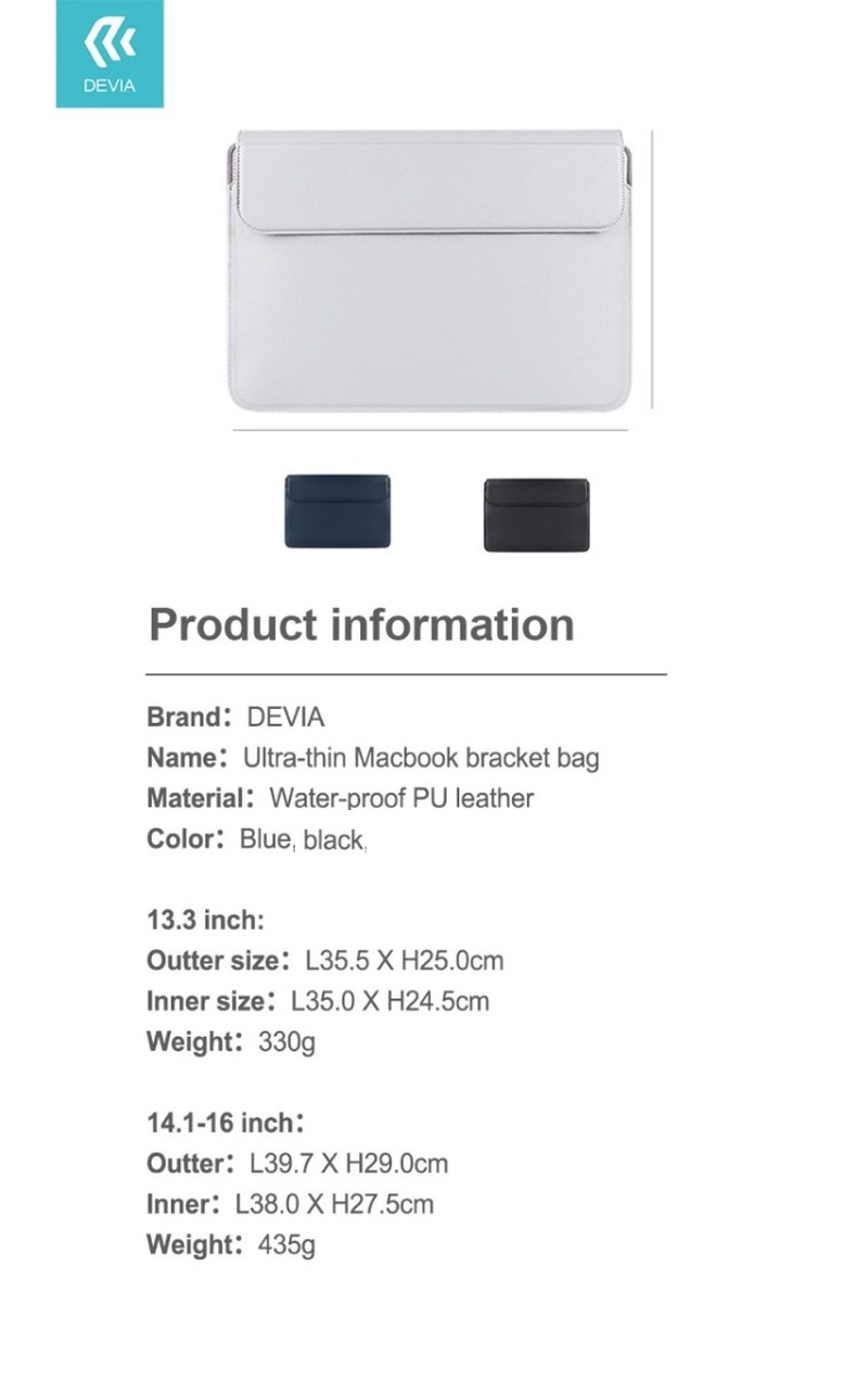 Husa laptop Devia Ultra-Thin 13.3 inch, Albastru