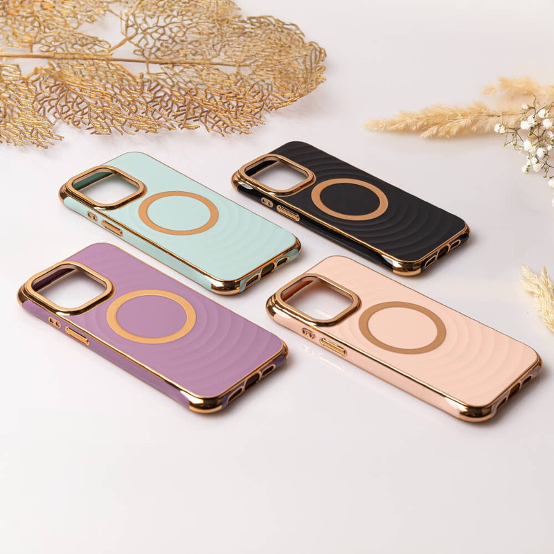 Husa Circle Glam Mag pentru iPhone 16 Plus, Carcasa magnetica, Roz
